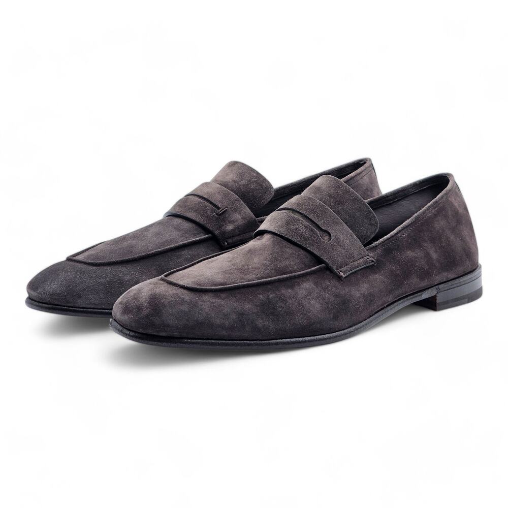 Zegna L'Asola Penny Loafers - Suede - Brown 12US 11UK - Picture 2 of 9